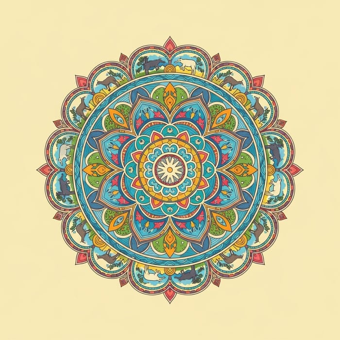 Holistic Life Mandala: A Beautiful Symbol of Nature's Harmony