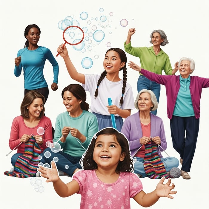 Vibrant Multi Generational Women: A Colorful Captured Beauty