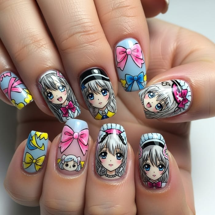 Cute Anime Girls Nail Art | Kawaii Manicures & Colors Cute Anime Girls Nail Art | Kawaii Manicures & Colors