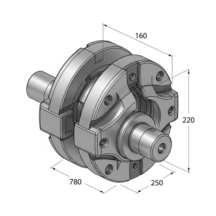 Coupling Curve: Detailed Illustration of Precise Mechanical Component Coupling Curve: Detailed Illustration of Precise Mechanical Component
