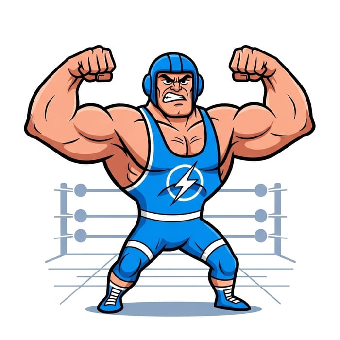 Electric Wrestler with Headgear in Professional Attire