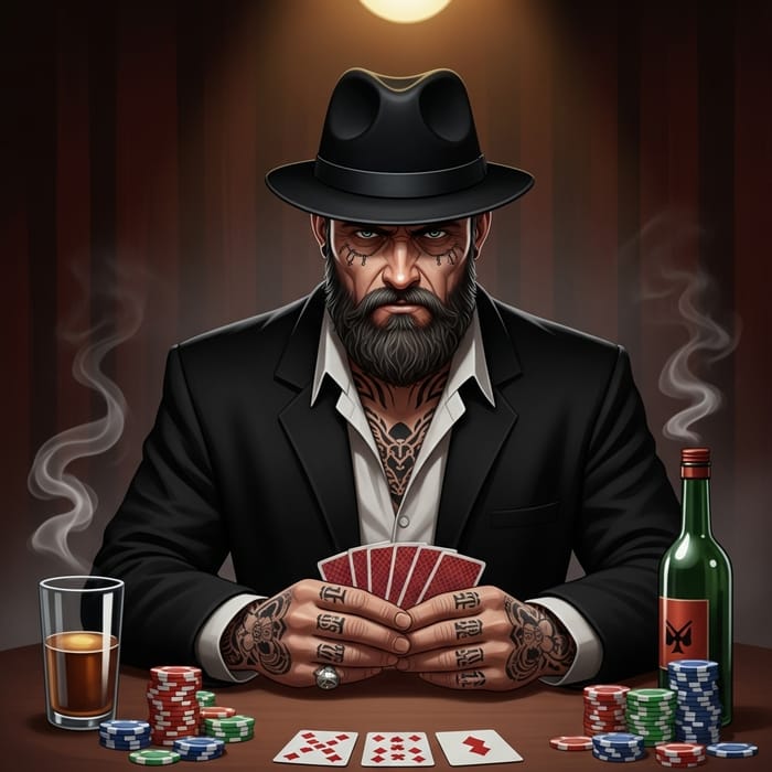 Russian Mafia Boss in a Secluded Bar - Illustration Russian Mafia Boss in a Secluded Bar - Illustration