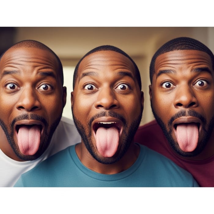 Surprise Black Dads with Long Tongues | Astonished Faces