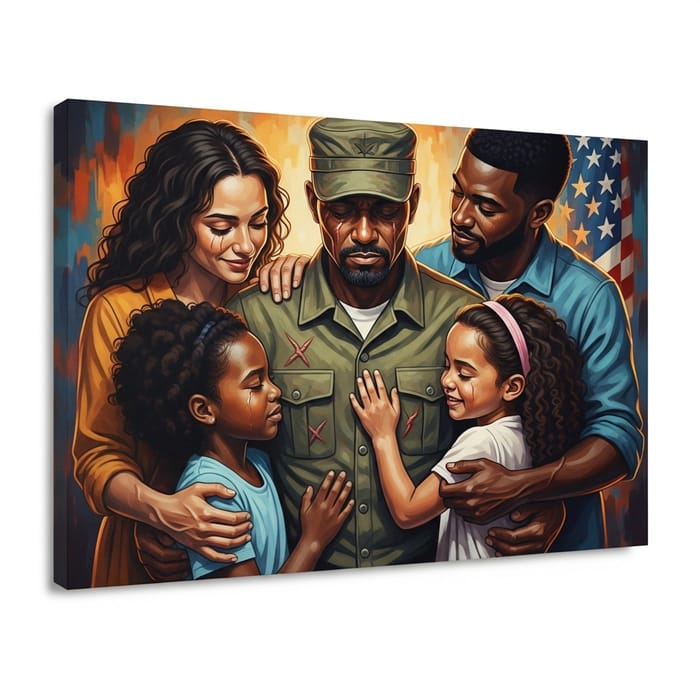 Resilient Veteran and Family Acrylic Painting | Emotional Expressions Resilient Veteran and Family Acrylic Painting | Emotional Expressions