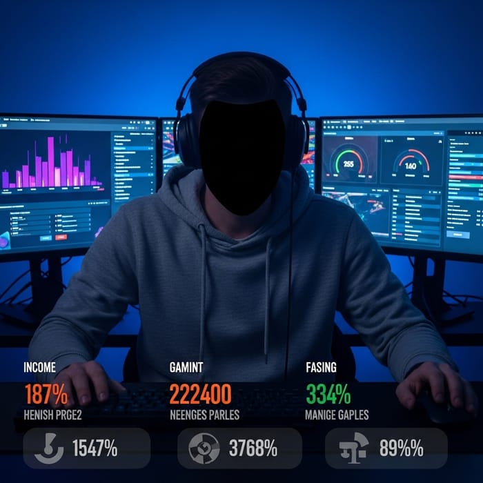 Enigmatic Gamer Profiting from Thriving Gaming Setup Enigmatic Gamer Profiting from Thriving Gaming Setup