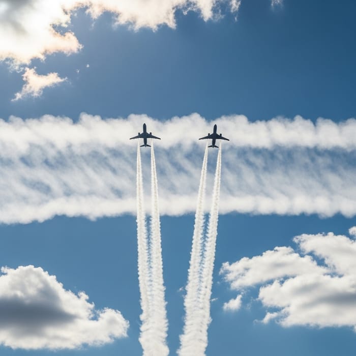 Aviones Fumigando: Enqubriendo el Cielo con Trazas Blancas