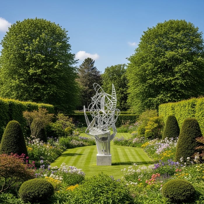 Art Installation in Scenic Garden Landscape: Harmony of Nature & Creativity Art Installation in Scenic Garden Landscape: Harmony of Nature & Creativity