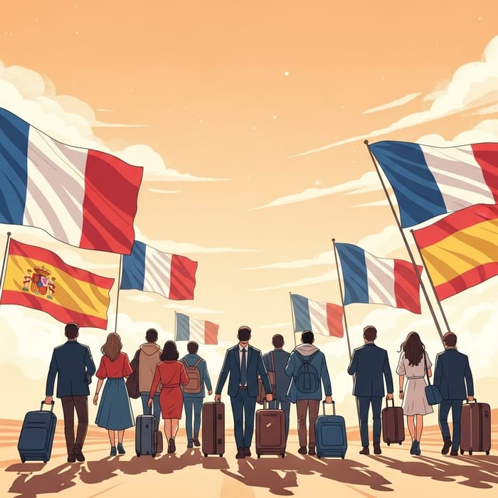 European Culture Unity in Illustration - Flags Diversity