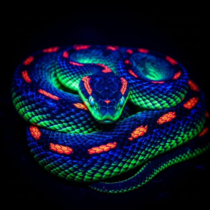 Vibrant Neon Snake in Dazzling Colors
