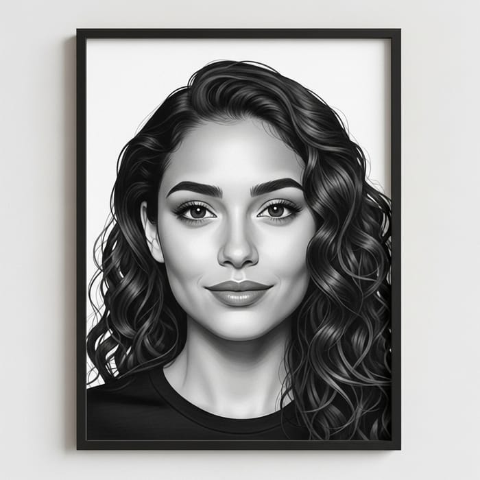 Elegant Hispanic Woman Portrait T-Shirt Design Elegant Hispanic Woman Portrait T-Shirt Design