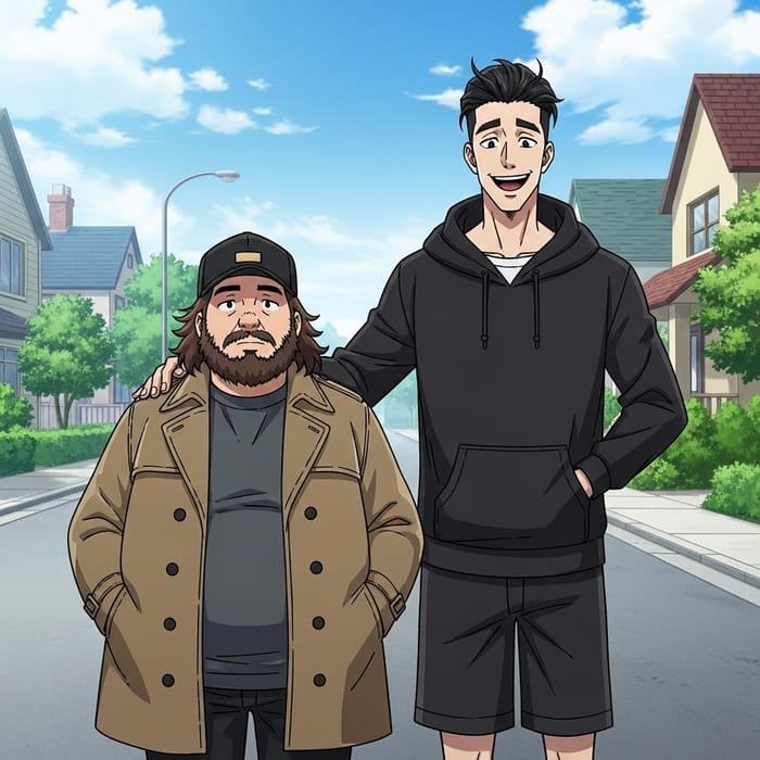 Jay and Silent Bob: Iconic Companions in Suburban Setting