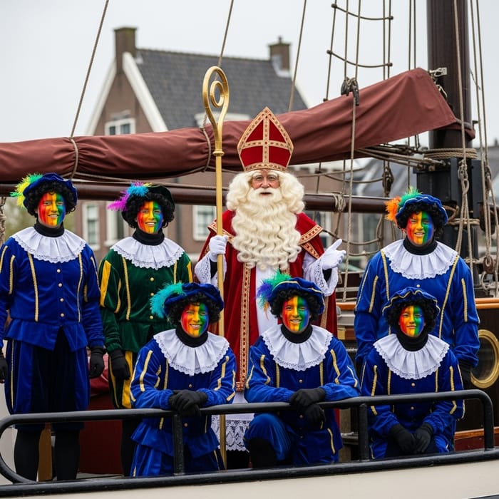 Sinterklaas and Colorful Petes in Digital Era - Modern Volendam Celebration Sinterklaas and Colorful Petes in Digital Era - Modern Volendam Celebration