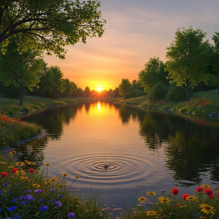 Tranquil Freshwater Lake Scene Tranquil Freshwater Lake Scene