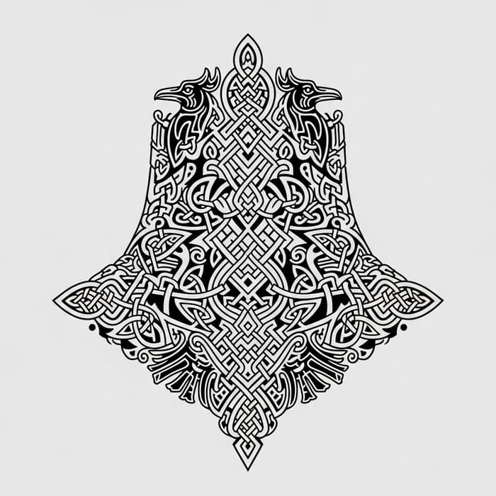 Intricate Nordic Neck Tattoo PNG Design