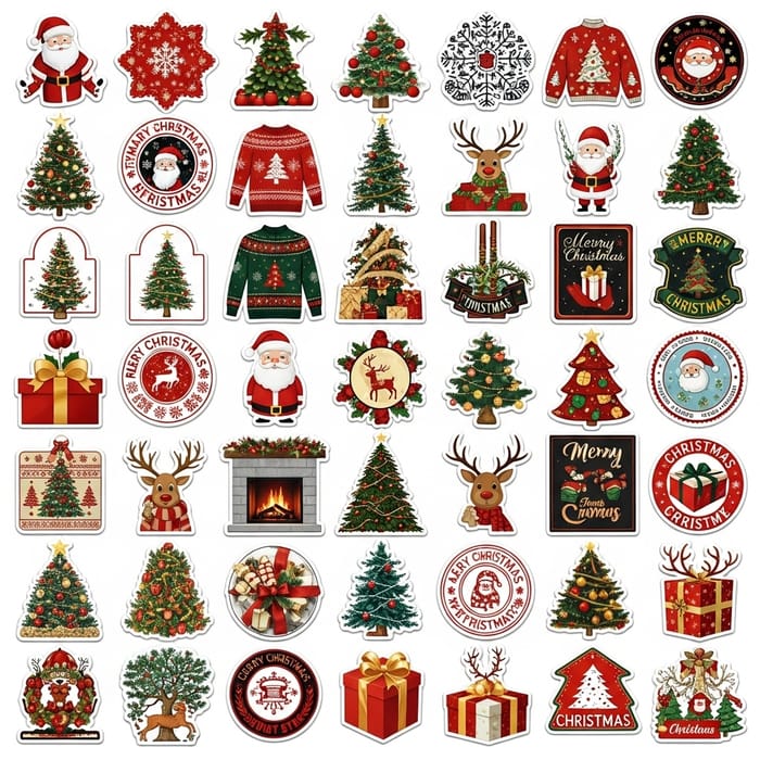 100 Christmas Stickers for Festive Decorating