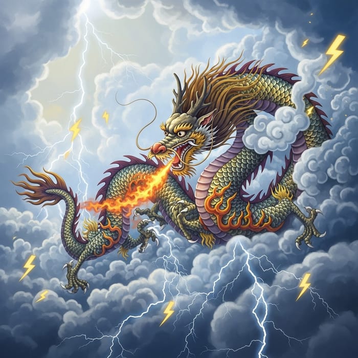 Chinese Dragon in Majestic Splendor