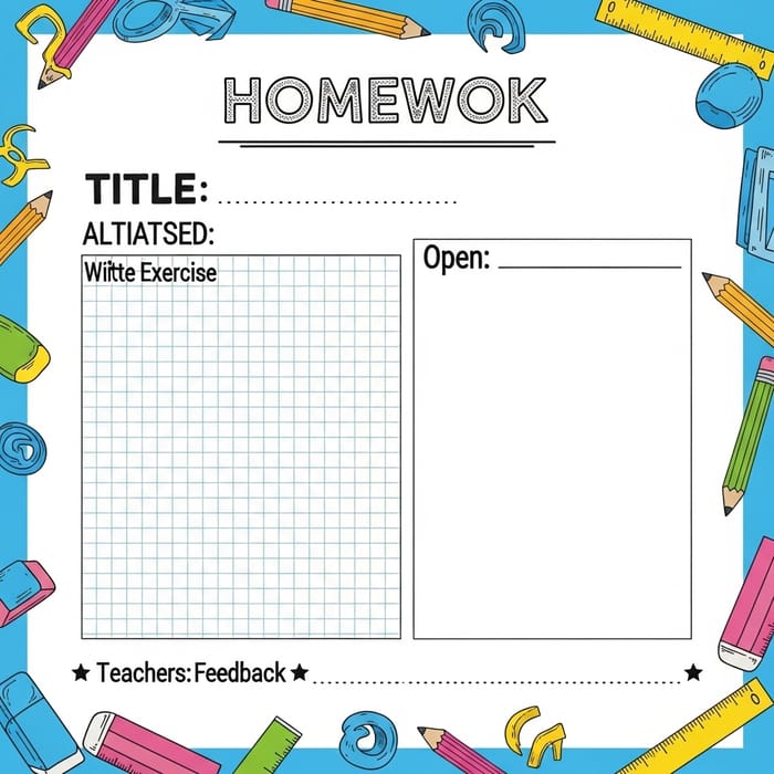 Vibrant Homework Design | Grid Patterns, Doodles & Feedback Vibrant Homework Design | Grid Patterns, Doodles & Feedback