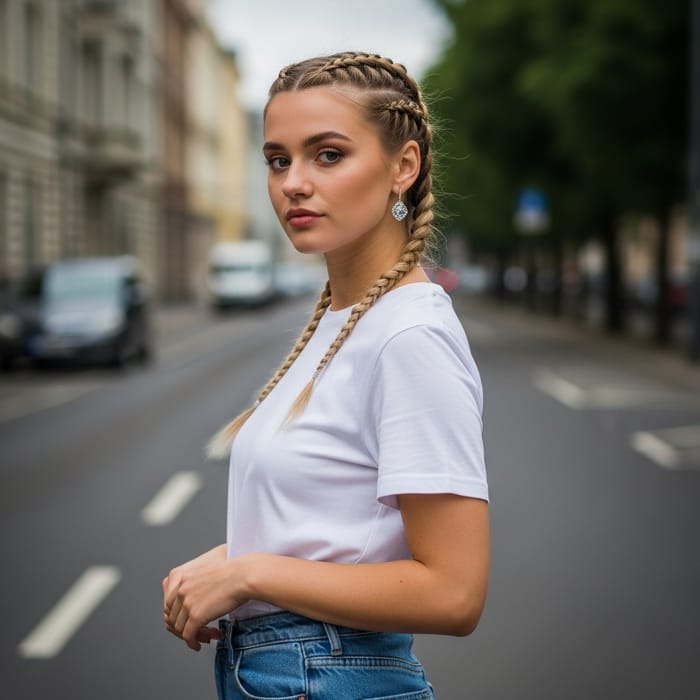 Fashionable Young Woman in High-Fashion Street Style | Urban Photography Fashionable Young Woman in High-Fashion Street Style | Urban Photography