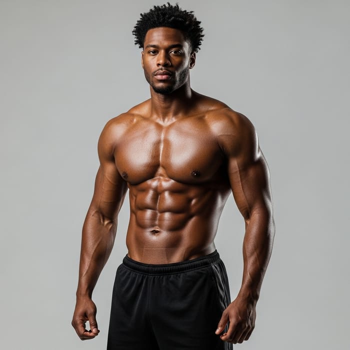 Muscular Black Man | Strong African American Exudes Power Muscular Black Man | Strong African American Exudes Power