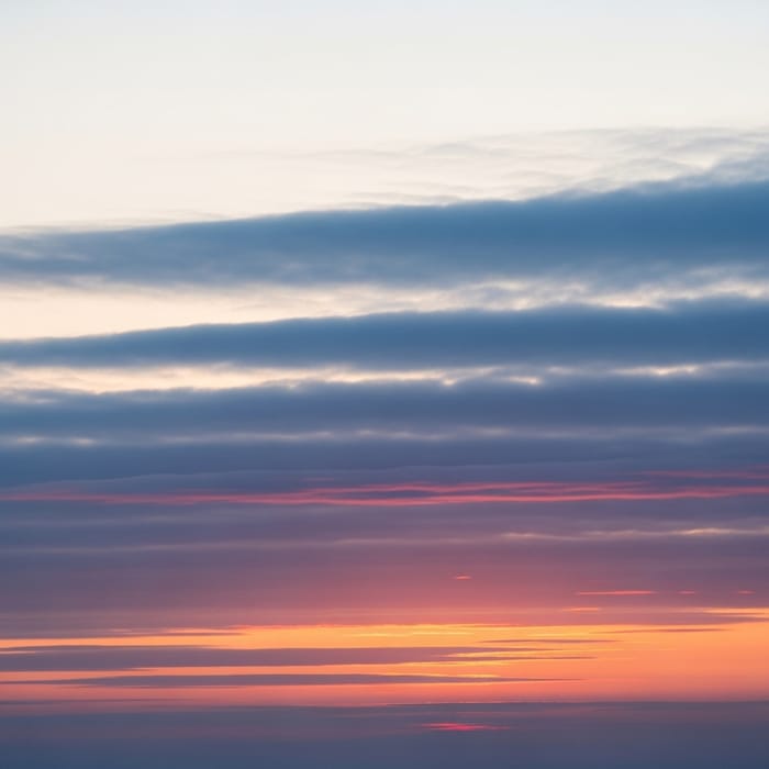 Soft Realistic Sunset Sky with Dreamy Clouds