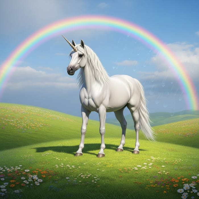 Majestic Unicorn with Rainbow Majestic Unicorn with Rainbow