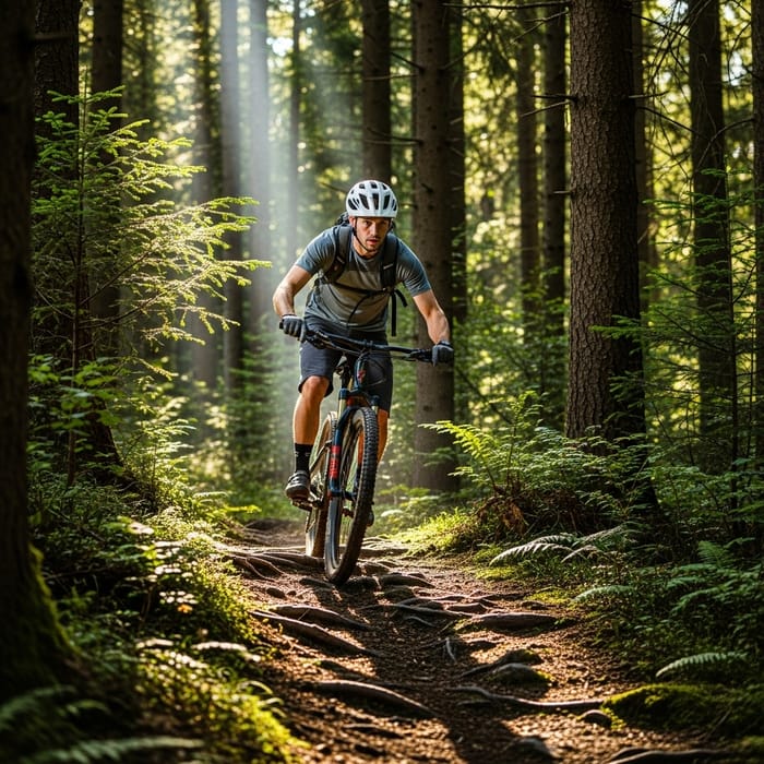 Mountain Biking in Dense Forest | Thrilling VTT DH Experience