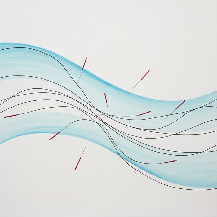 Traditional Japanese Acupuncture Art, Meridians Close-Up Traditional Japanese Acupuncture Art, Meridians Close-Up