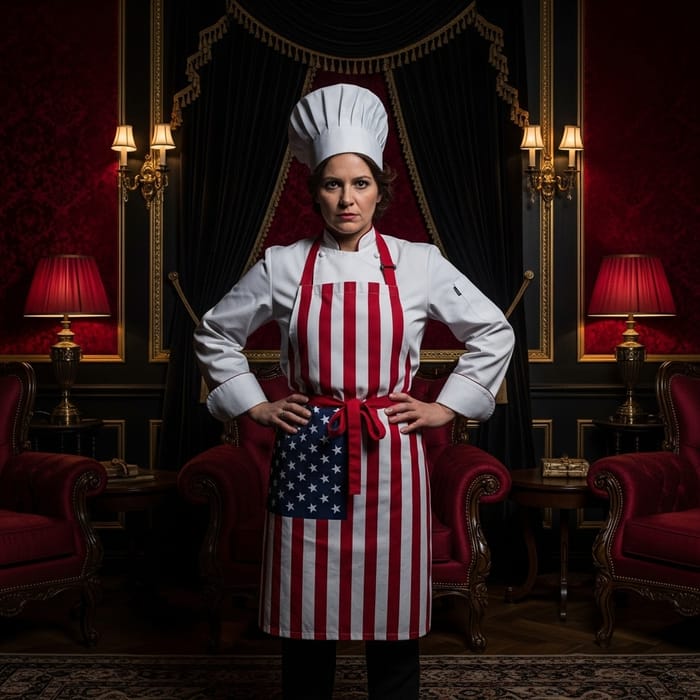 Mysterious British Lady: Chef in American Apron