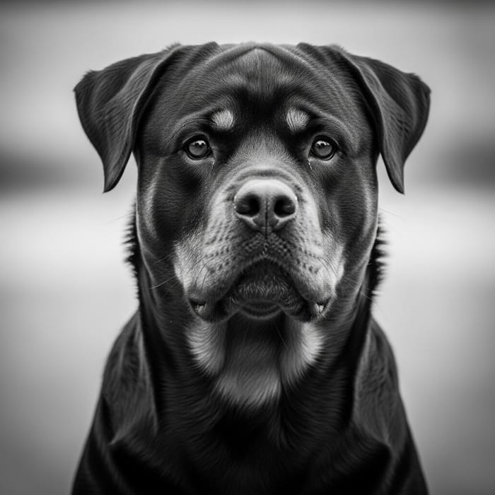 Black and White Rottweiler | High Resolution & Enhanced Lighting Black and White Rottweiler | High Resolution & Enhanced Lighting