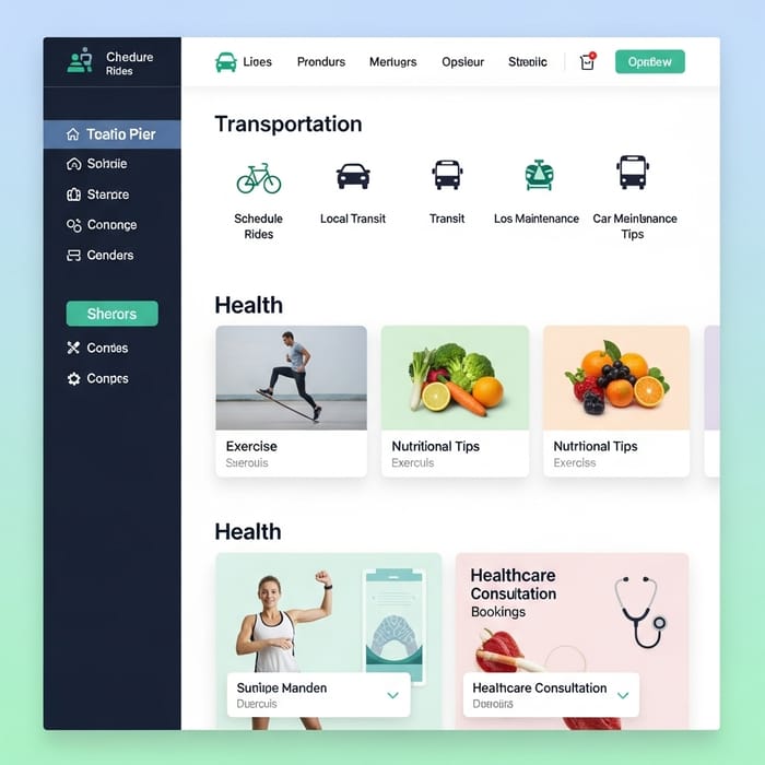 Transportation & Health: Interface Sample for Rides & Tips Transportation & Health: Interface Sample for Rides & Tips