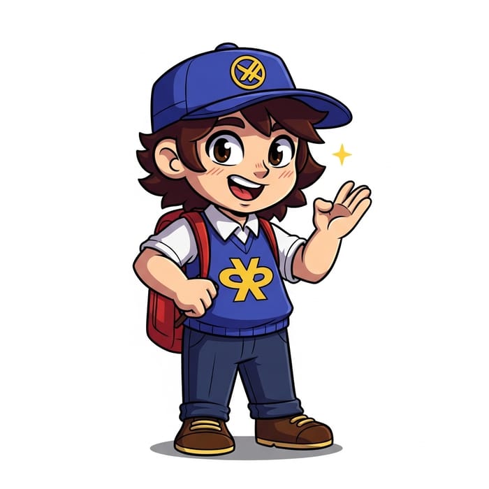 Vibrant Cartoon Character Evoking Responsibility and Trustworthiness Vibrant Cartoon Character Evoking Responsibility and Trustworthiness