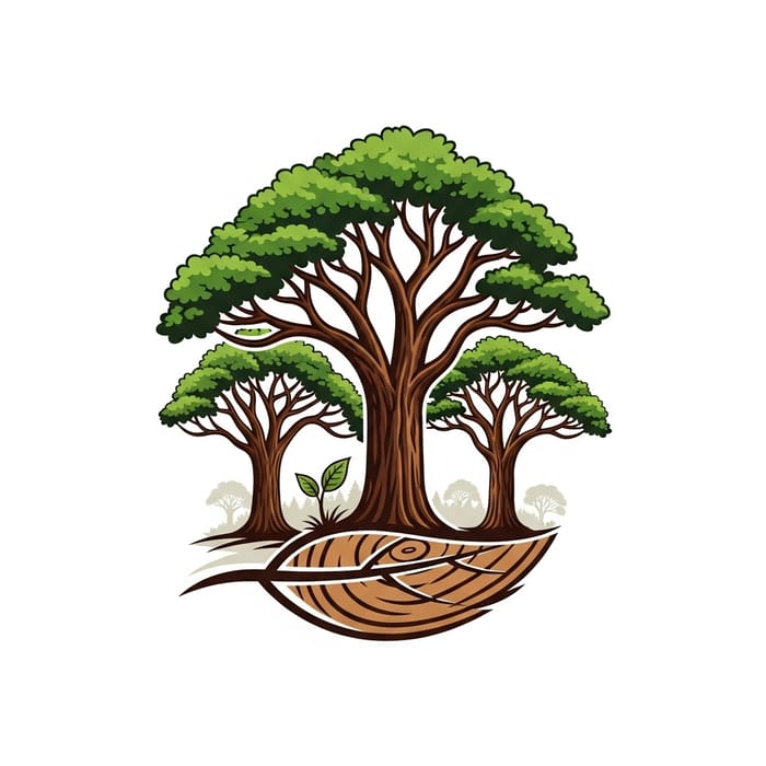 Walnut Trees Logo: Sustainable Timber Farm Visuals