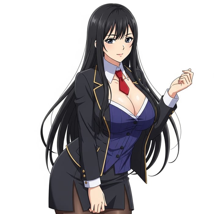 Anime Girl with Stunning Black Hair Anime Girl with Stunning Black Hair