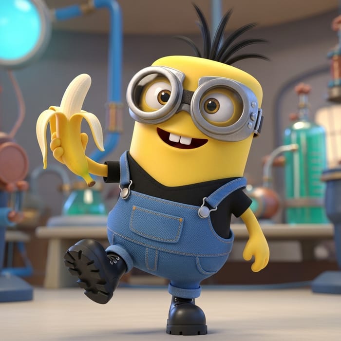 Minion Character: Quirky Yellow Figure in Blue Overalls Minion Character: Quirky Yellow Figure in Blue Overalls