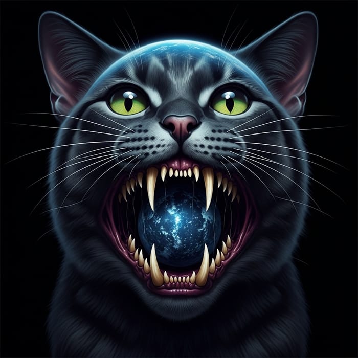 Cosmic Cat: Universe's Nightmare with Razor Teeth Cosmic Cat: Universe's Nightmare with Razor Teeth