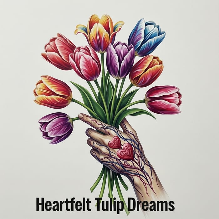 Heartfelt Tulip Dreams: Vibrant Bouquet and Nurturing Touch