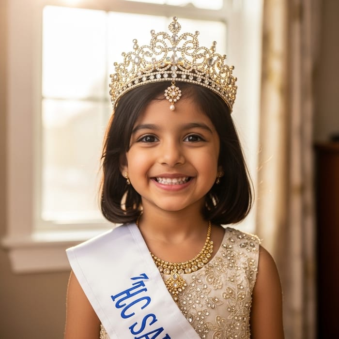 Elegant Girl Wearing Royal Crown