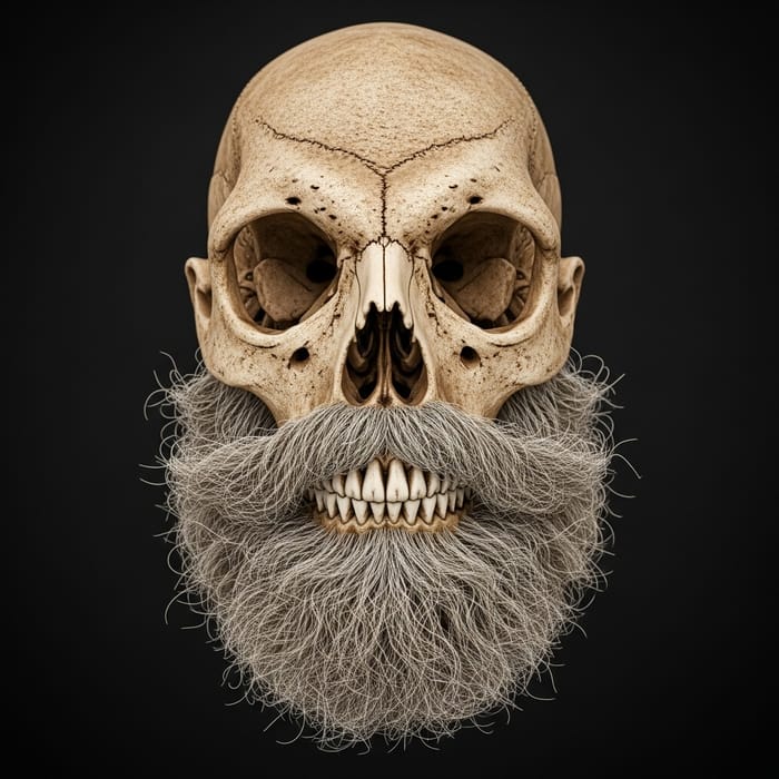 Cowboy Skull with Long Beard: Symbolic Western Spirit Cowboy Skull with Long Beard: Symbolic Western Spirit