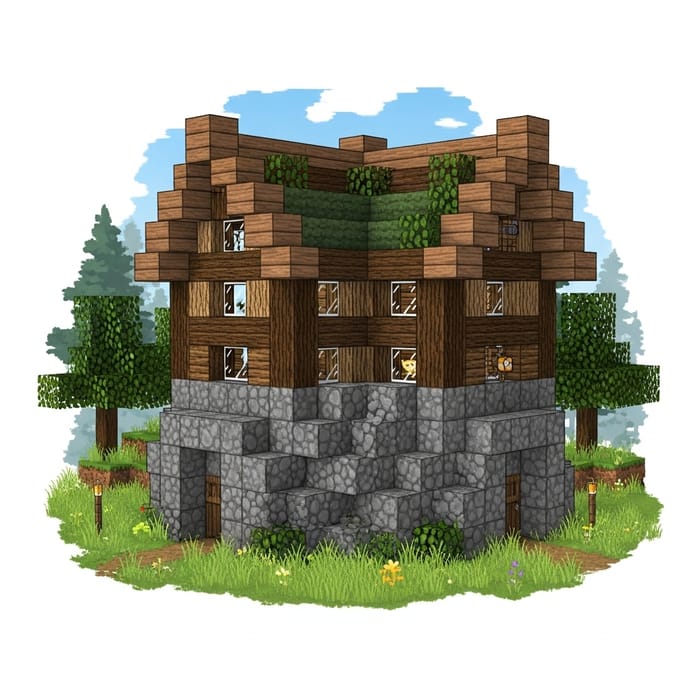 Rustic Minecraft Survival House Design Rustic Minecraft Survival House Design