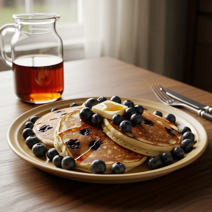 Fluffy Pancakes with Fresh Blueberries Fluffy Pancakes with Fresh Blueberries