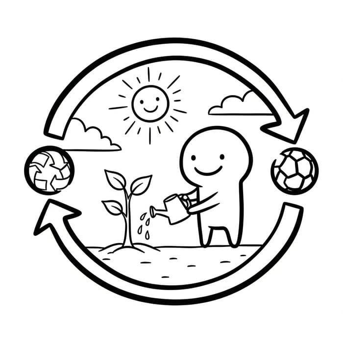 Cute Doodle Promoting Nature's Harmony Cute Doodle Promoting Nature's Harmony
