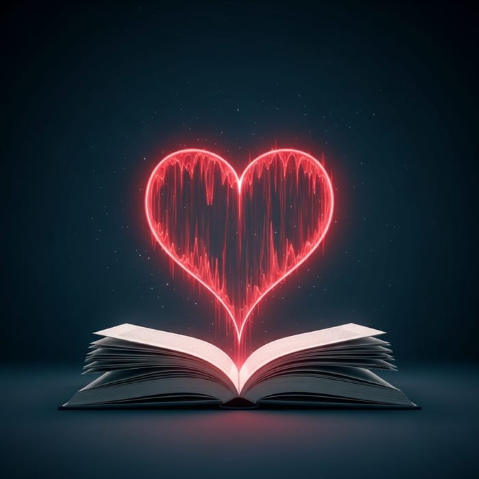 Beautiful Love Connection: Heart Emerging from Book Beautiful Love Connection: Heart Emerging from Book