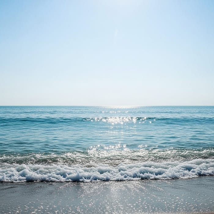 Tranquil Ocean Waves Art | Minimalist View