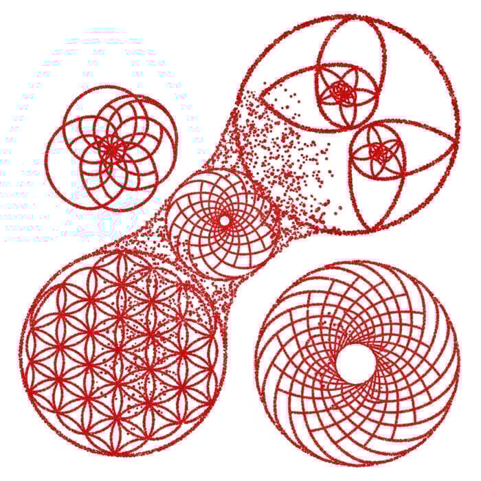 Crimson Sacred Geometry | Blood Droplets Forming Shapes