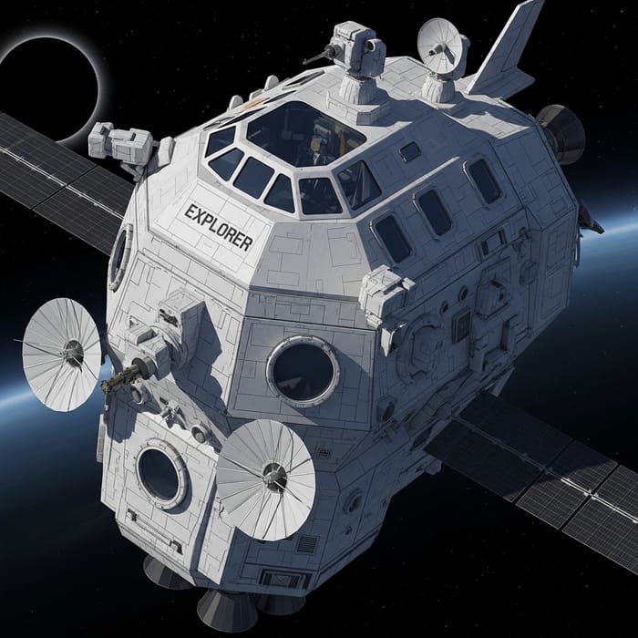 Futuristic Scientific Spacecraft with Panoramic View | Website Name Futuristic Scientific Spacecraft with Panoramic View | Website Name