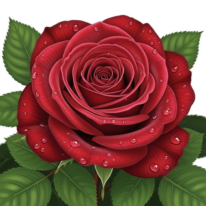 Beautiful Velvety Red Rose Flower