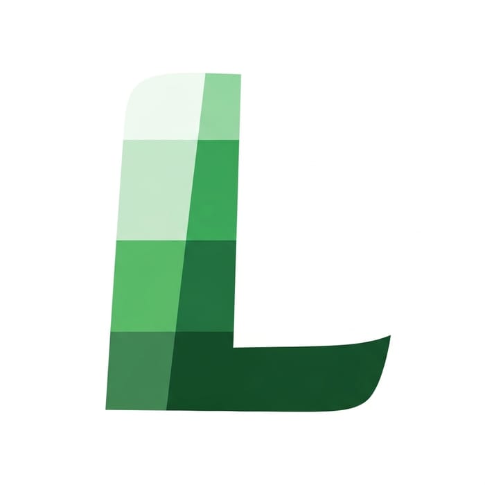 Elegant 'L' Design for Excel Software Branding