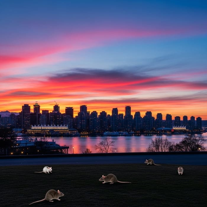 Vancouver BC Sunset View: City Lights & Scenic Rats Vancouver BC Sunset View: City Lights & Scenic Rats