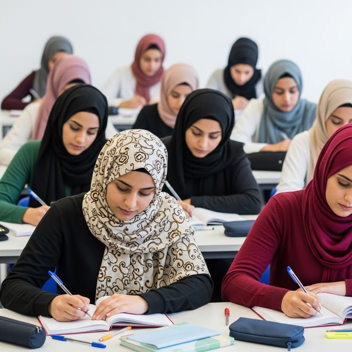 Respectful and Beautiful Students Wearing Hijabs Respectful and Beautiful Students Wearing Hijabs