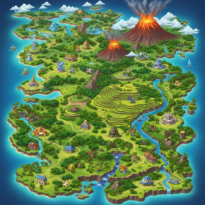 Pokémon Map Inspired by Philippines: Tropical Landscapes & Creatures Pokémon Map Inspired by Philippines: Tropical Landscapes & Creatures